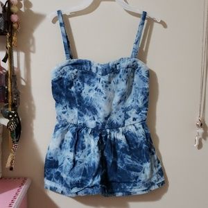 Denim peplum top
